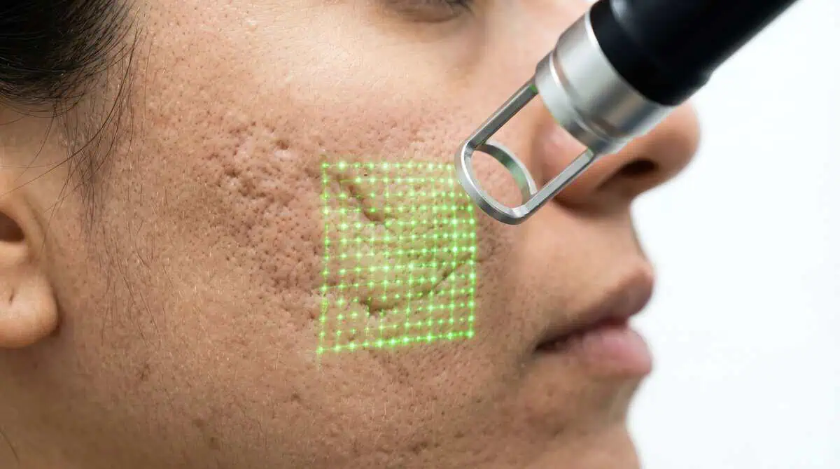 Provider performing Solaria Advanced CO₂ Laser skin resurfacing treatment at Enhanced Wellness in Derby, KS